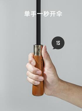 左都日英伦黑色男雨伞长柄伞大超大双人系直把伞253暴雨士抗号风