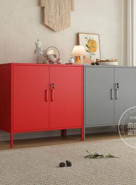 奶油风餐边柜铁艺落地式p客厅厨KWST-051房容大量收纳柜阳储台物柜带锁简^