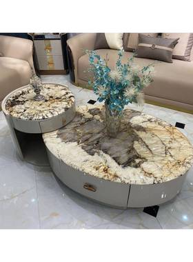 2025轻奢茶几子母款时41774尚茶几简约轻现代茶奢设计用方便实实