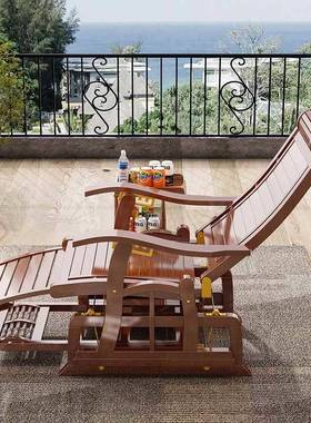 75852躺椅秋家冬季摇竹摇椅成人阳台用休闲可折叠老人休逍遥午椅