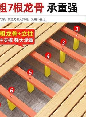 实木床现代简约全床实31758房木1.2米1.5米单人家用双户人床小型