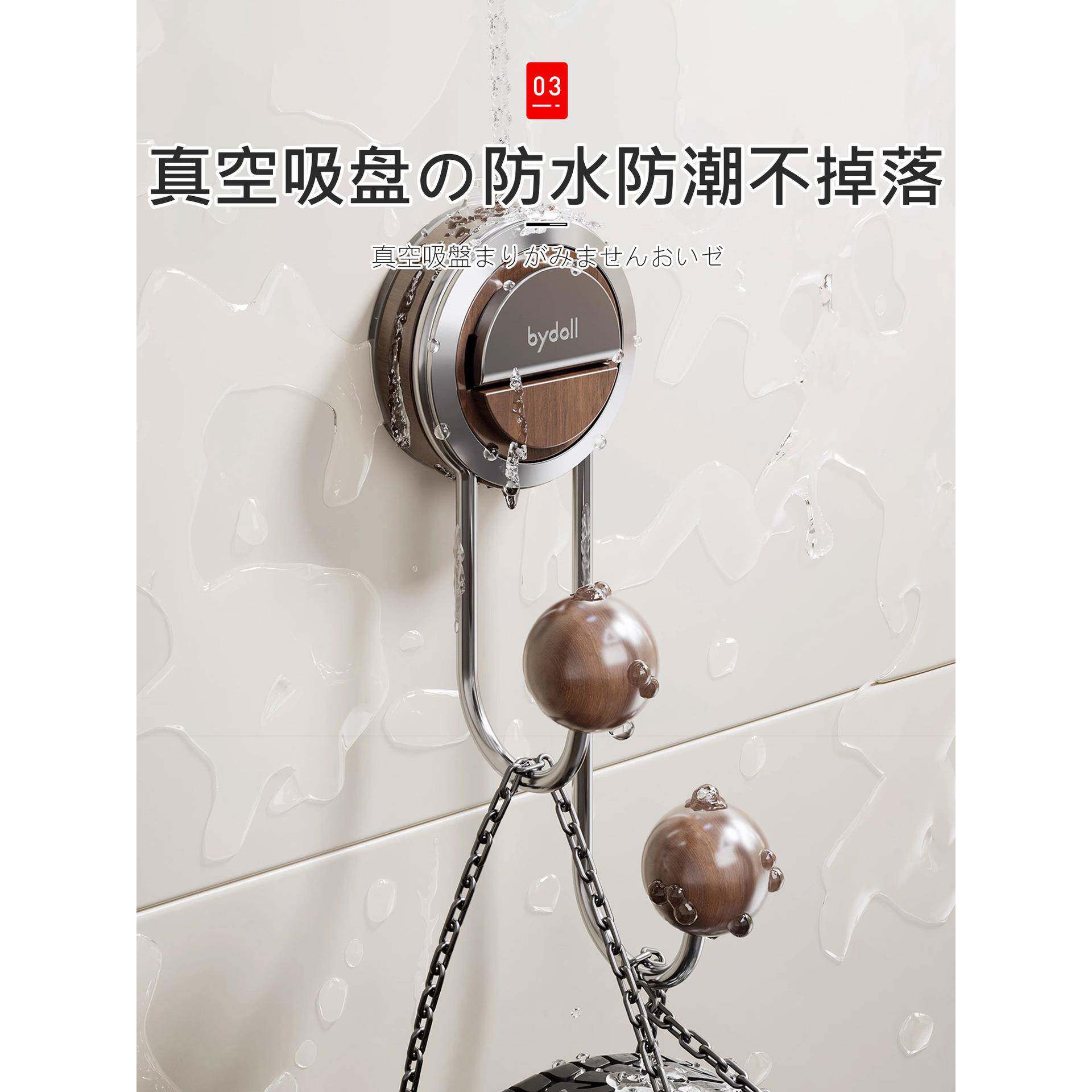 墙壁承真厨门房后挂钩免打孔粘钩吸盘无痕挂衣空ltao1026钩重包邮