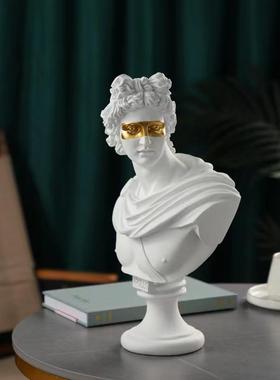 跨境亚马逊大卫雕像塑欧式家居人物雕件摆饰雕像桌阿波罗新摆面树