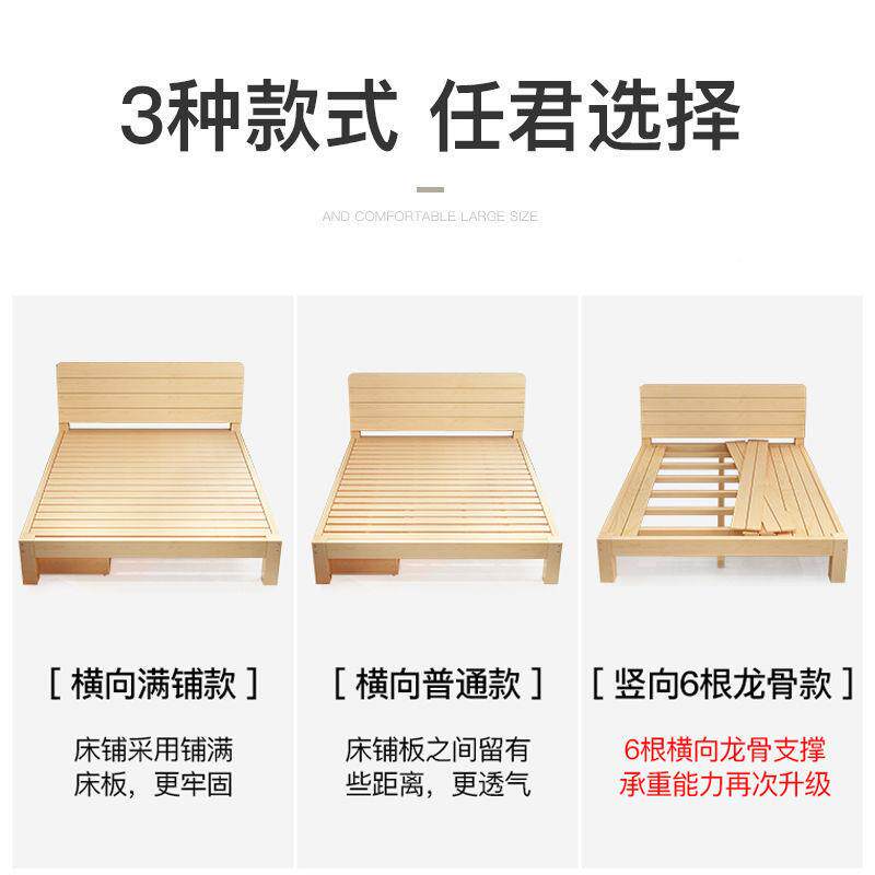 简易床出租用专1.5米实木宽床经济房床GYB加双人儿童小孩硬板床无