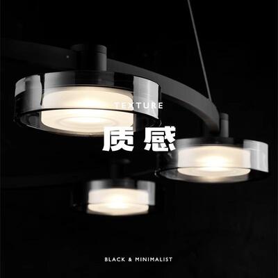 意式式端极简客厅吊灯现代高简约全光谱玻821璃轻奢美圆环卧室餐