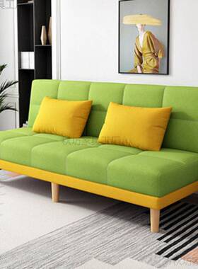 2I多功能布艺折叠沙发床简易两用双三人位出租房公寓民宿懒人小沙