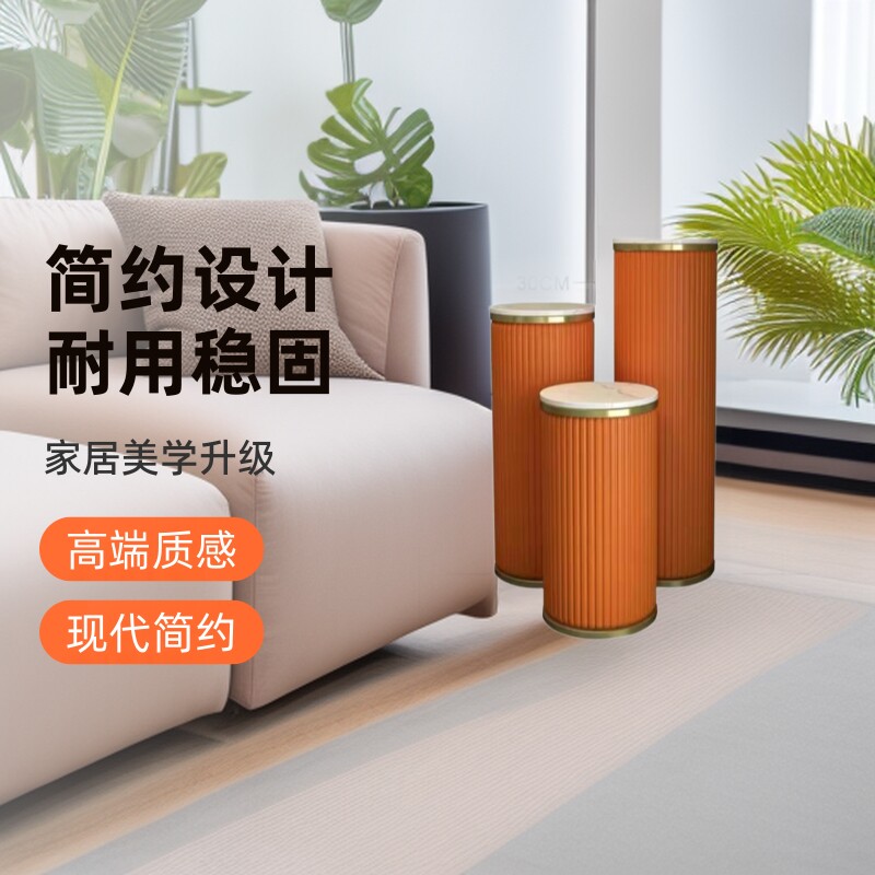 轻奢高端岩板花架客厅落地式现代简约大理石摆件室内阳台铁艺花几