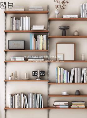 小户型墙17095物上储架中古书收架壁挂式纳架上墙轨道置架实木物