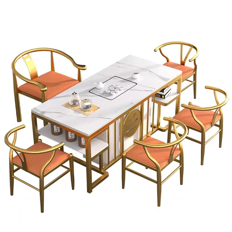 岩板茶桌现代简约家用阳台一体功夫小茶台套装茶几桌椅组合一体