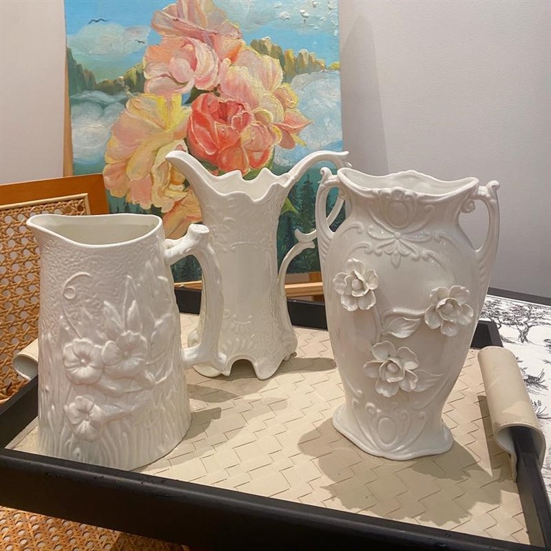 法式复古插花瓶陶瓷水培家用欧式花瓶桌面摆件工艺品家居花器微瑕