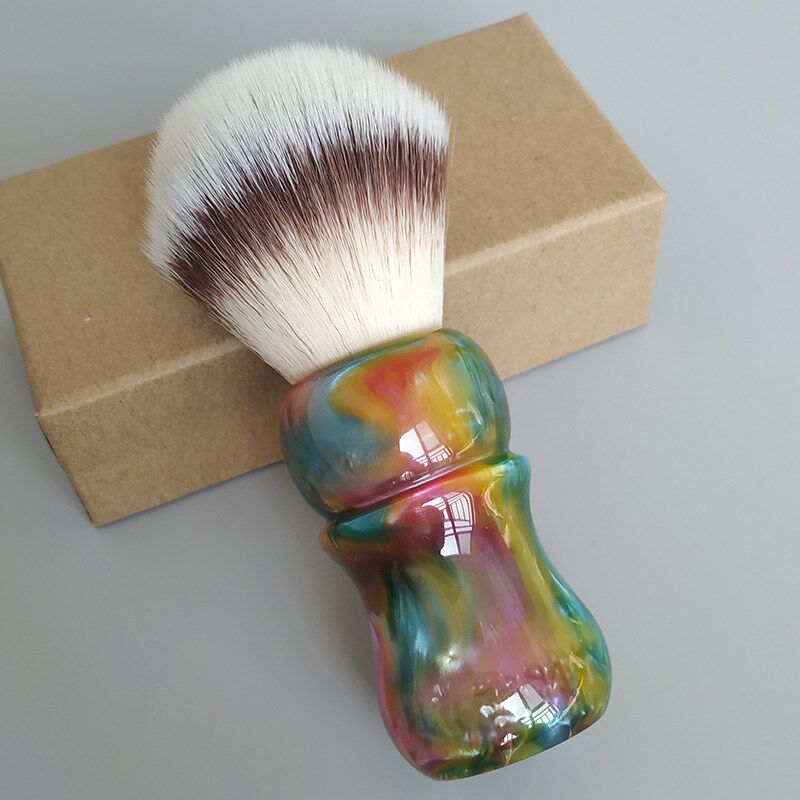 帝诗男士A2S柔软人造丝剃须刷胡刷剃须皂泡沫刷九天彩色柄胡刷