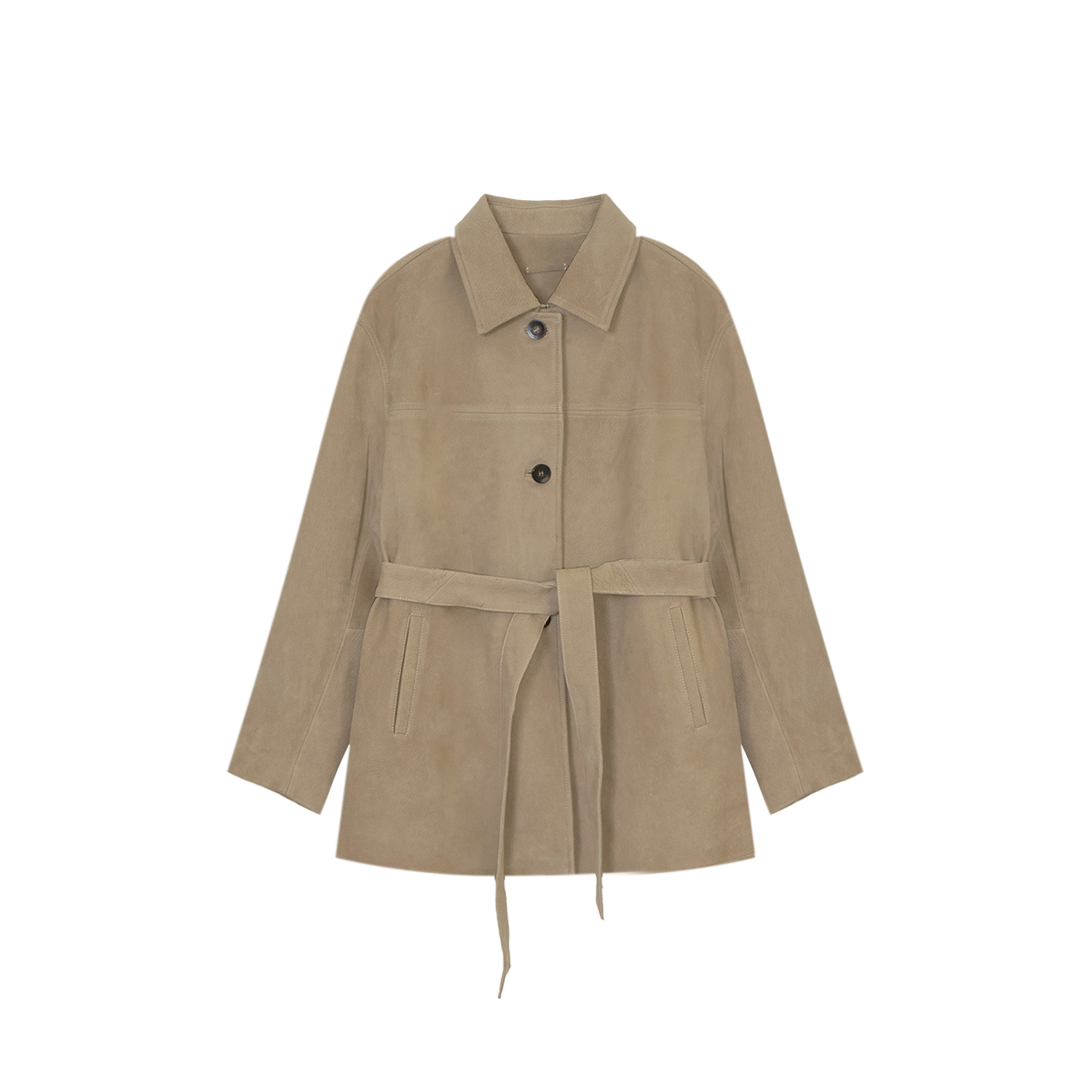 【钱老板推荐】收腰显瘦鹿绒山羊皮衣老钱风松弛感53C102609