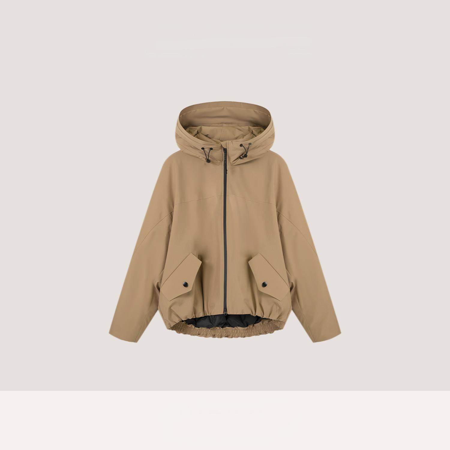 【二米粉丝专享】防水舒适90白鹅连帽短款拉链羽绒服54C252747