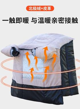 20厚2罩6电动三轮车挡风被冬季加绒加加大防风pu防水双马AKU皮年