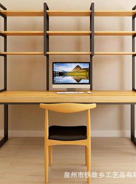 简约家用实木电脑桌代椅双人书房现台式一单体桌组合办公室99028