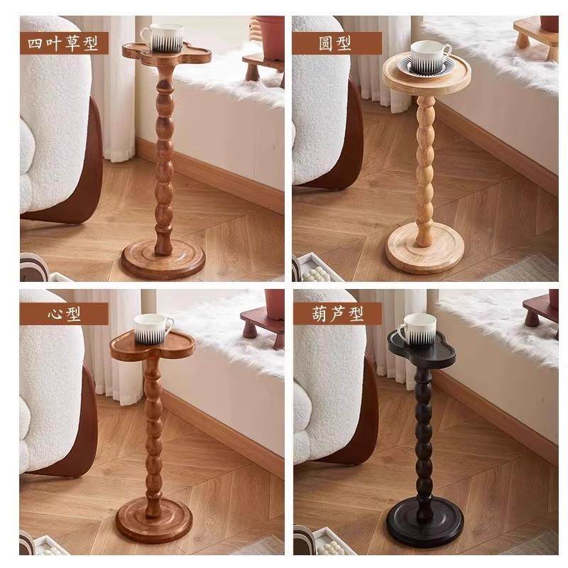 极实木边几小JCC圆角桌复古轻奢迷你沙发茶几桌子窄几古中美式置