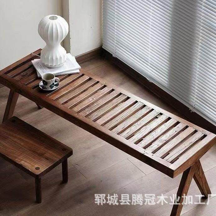 W老榆木长条凳宿直家用餐民桌凳餐椅复长古休息区原木板凳厂家销