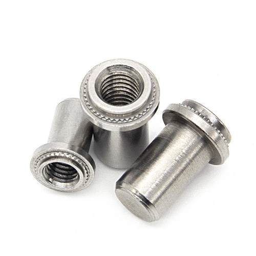 不锈螺母柱花m齿压螺母BUQ柱盲孔BS-m/m4/m5/铆6/m钢8螺帽密封