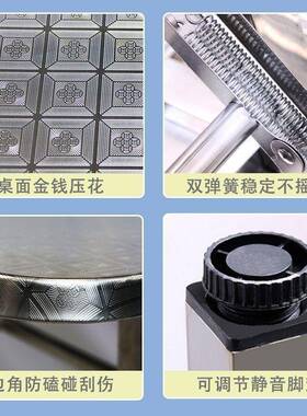 家304特厚学校出纳租桌房收工地商用不锈钢用折叠桌正方形易99427方便