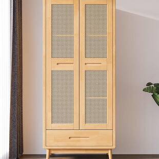 藤实木衣柜编柜24748民宿家具衣两门三衣门收纳橱日式小户型卧室