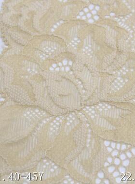 古土黄色弹力蕾.丝花边经编复花朵25cm服装家纺蕾丝花QGE边辅2料