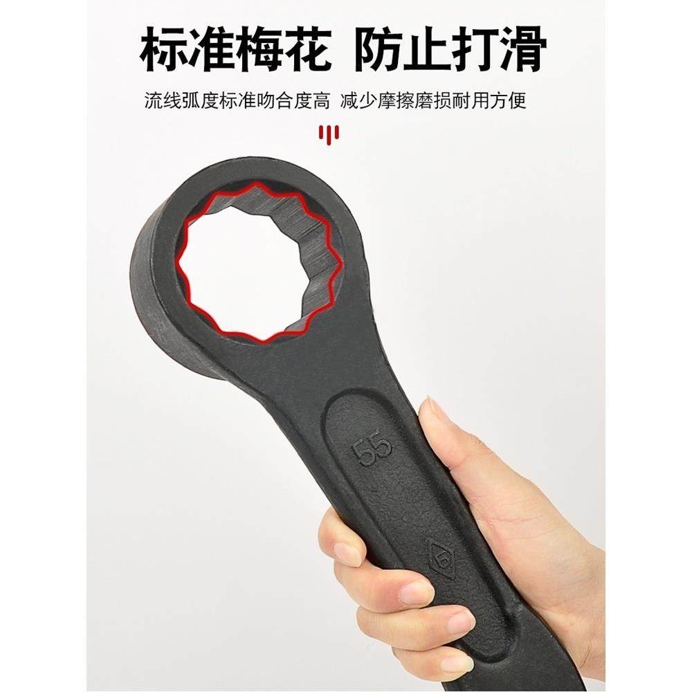 凸型敲击梅花扳SGK烟斗扳手特种加厚单重型锤手击直柄头2梅花1角