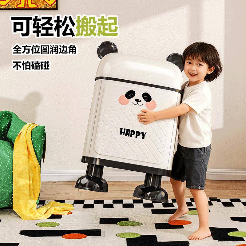 卡通M-TH-107收纳具箱大容量用翻盖儿童玩玩偶家衣物子带提手塑料
