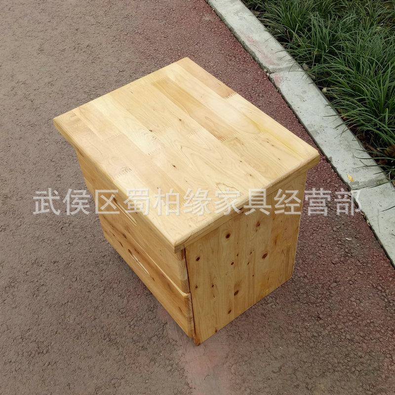 成都柏出木床柜头柜实家用简易实木床头柜租房工地用收纳床边002