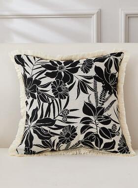 美4545村复古风乡棉麻抱枕靠式垫靠背不含客厅卧室感碎花靠枕C芯&