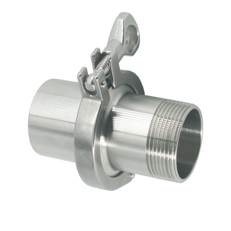 304不锈钢快装卡箍内外丝管接头套装卫生级快速卡盘螺纹直接管件