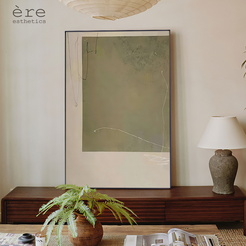 侘寂风抽象客厅沙发背景装饰画意式极简走廊玄关挂画卧室书房壁画