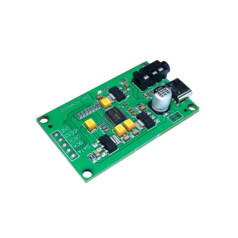 PCM5102 I2S树莓派数字音频输入DC解码板器转UX模拟输出模块