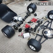 改装 四轮电动卡丁车配件转向方向机悬挂差速轴传动后桥电机5寸胎