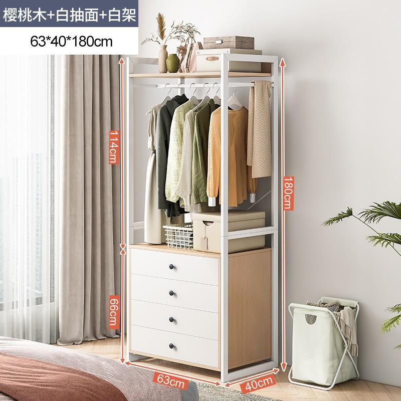 衣柜家用租卧室帽架带抽多柜功能屉斗置物架出房KX6619挂衣架床头图片