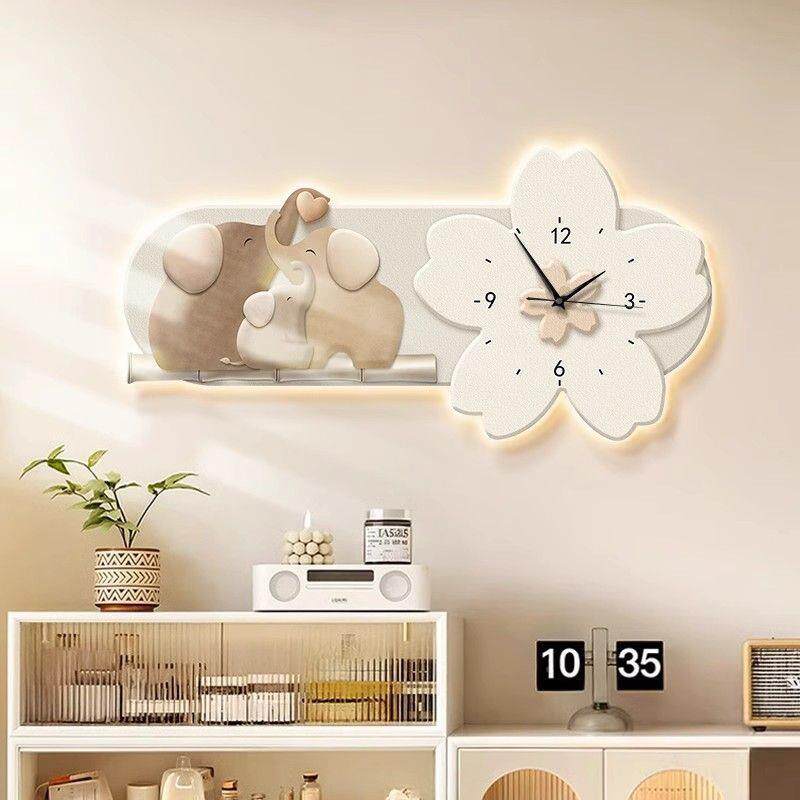用装钟餐厅装家饰画创意钟表挂画奶油饰风挂钟无品牌/静音饭厅时钟挂