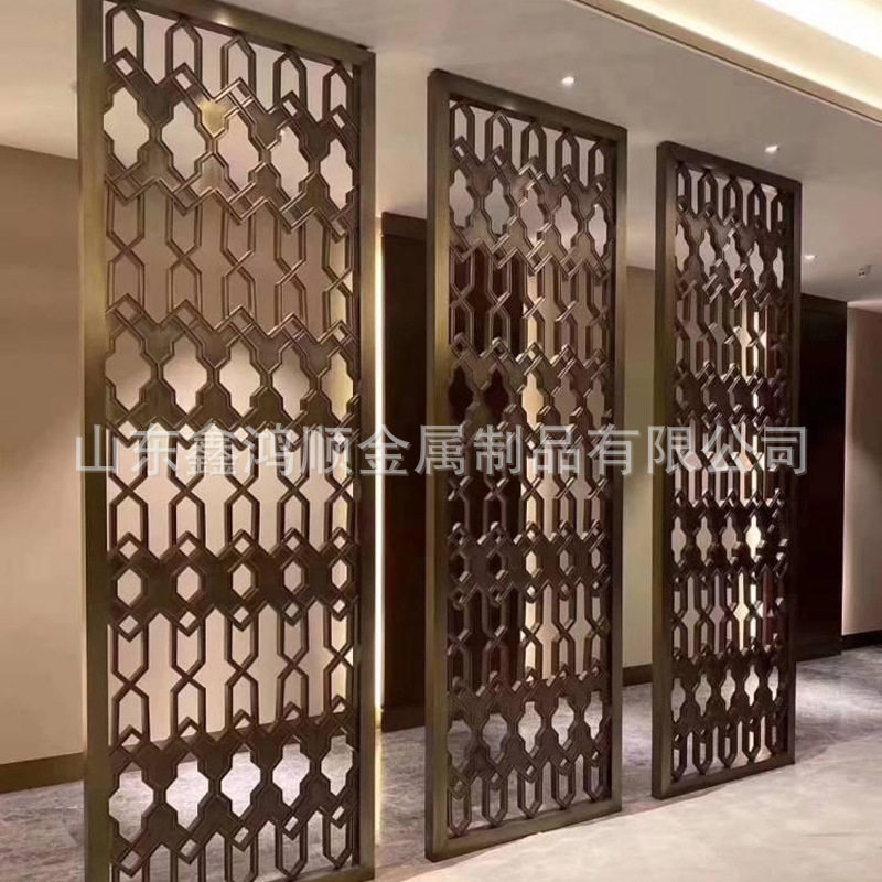 制作各种 304不锈钢格栅屏风 新中式酒店客厅网格装饰隔断屏风