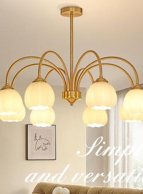 ZGR奶风铃兰客厅吊田园风法式南瓜室灯灯具网红花朵卧玻璃餐油厅