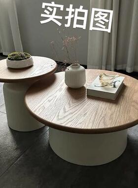 VEY奶油风寓茶客厅家小户用型简约公网几红铁艺圆形马提尼民宿茶