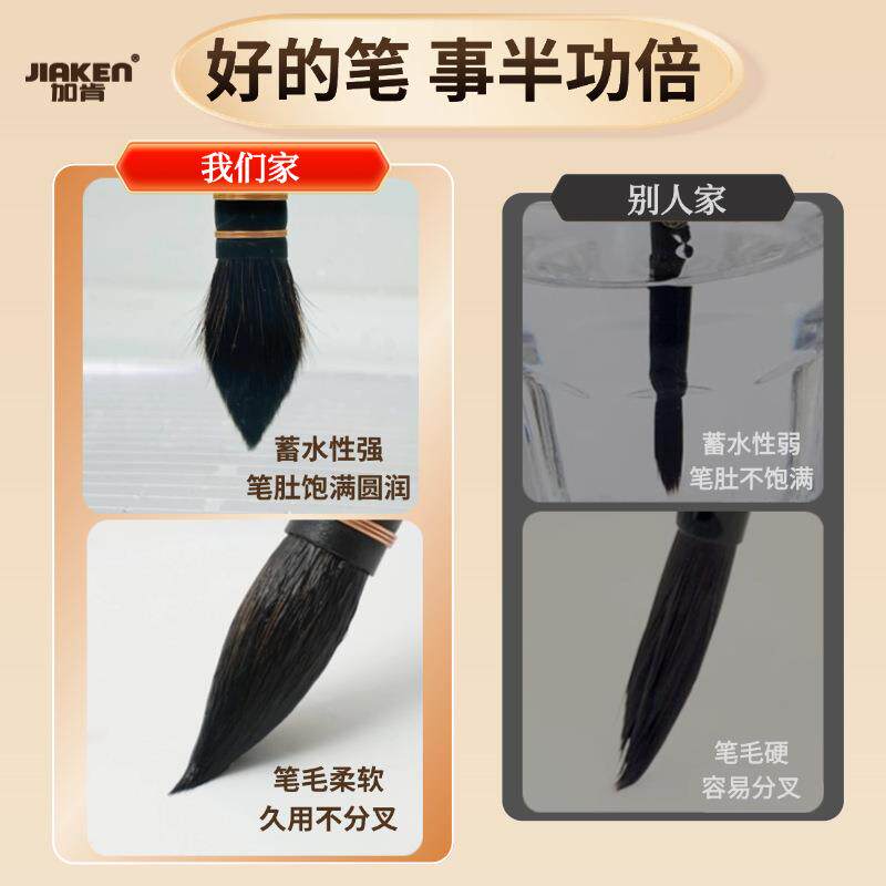 加肯纯鼠毛彩笔红子阿尔瓦罗水国画画笔圆头勾胖线1002动物毛水彩