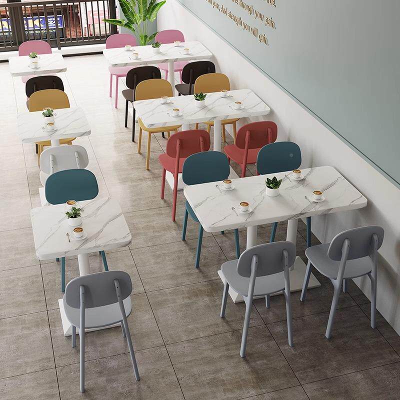 F775MJ7HL7公司员工食堂餐饮吃快餐店椅餐桌商用组合小店面馆饭堂