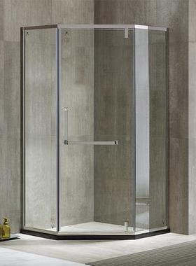 间钻石型湿淋浴房隔断极窄干分离璃门卫生GC68Z12整体浴室简体玻