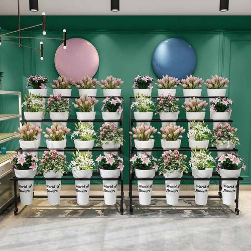 花店鲜多花展示架层阶梯展花架可移动铁艺花架花JLN店功多能花桶