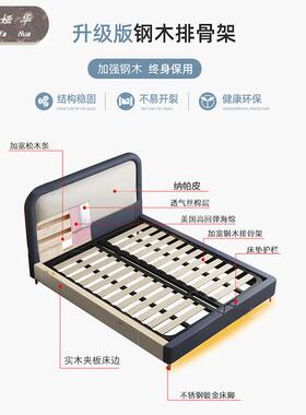 实木MDF单人床1.5米.2轻奢储物1皮床蓝男白儿童床孩软包色床简约