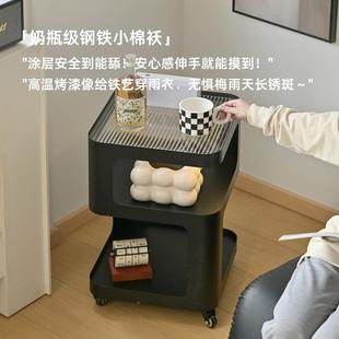 奶油风沙发边几IUB可动小茶酒店民宿沙发移边桌几艺推车边柜铁床