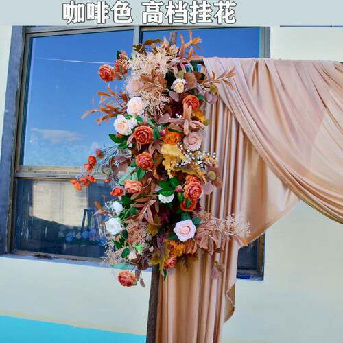 跨仿真花JHA挂台排婚庆地排境花婚礼堂道酒店橱窗具布置t路引花