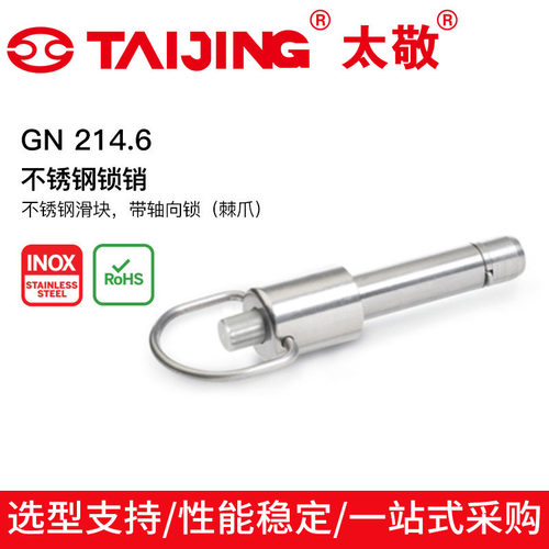 不锈钢轴向锁销（棘爪）伊莉莎冈特 GN 214.6不锈钢锁销带轴向锁
