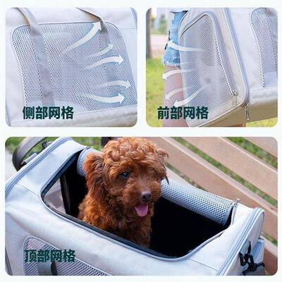 宠5296物提猫包外出便携可折叠透气大容手挎帆布狗包车载斜猫量咪