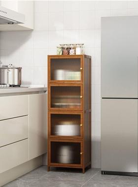 带厨柜房多pxx63861层橱柜柜门落地夹缝收纳家用多功能翻盖窄高储