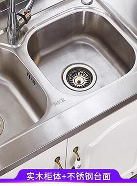 简易不锈柜钢橱柜厨家房柜子租房用F96J9T5S厨储物用台柜灶一体水