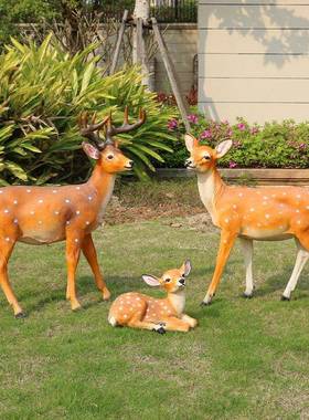 仿真花梅鹿雕户外玻璃塑钢花园庭院观公园幼儿园园tb-64255林景落